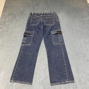 Wrangler Cargo Jeans Womens 12 Blue Denim Pockets Medium Wash Outdoor Wear